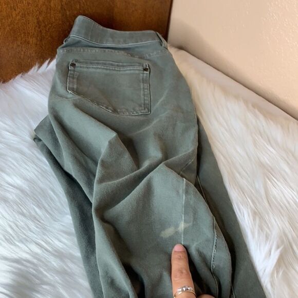 Anthropologie Marrakech Olive Green Ankle Side Slit Pants - Picture 10 of 11